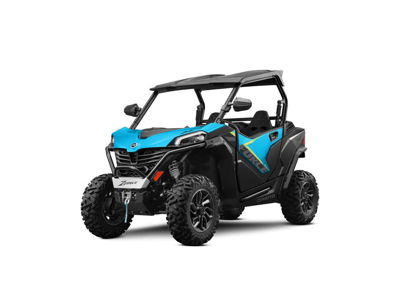 2027 CFMOTO ZFORCE 950 TRAIL in Zephyr Blue — left three-quarter view
