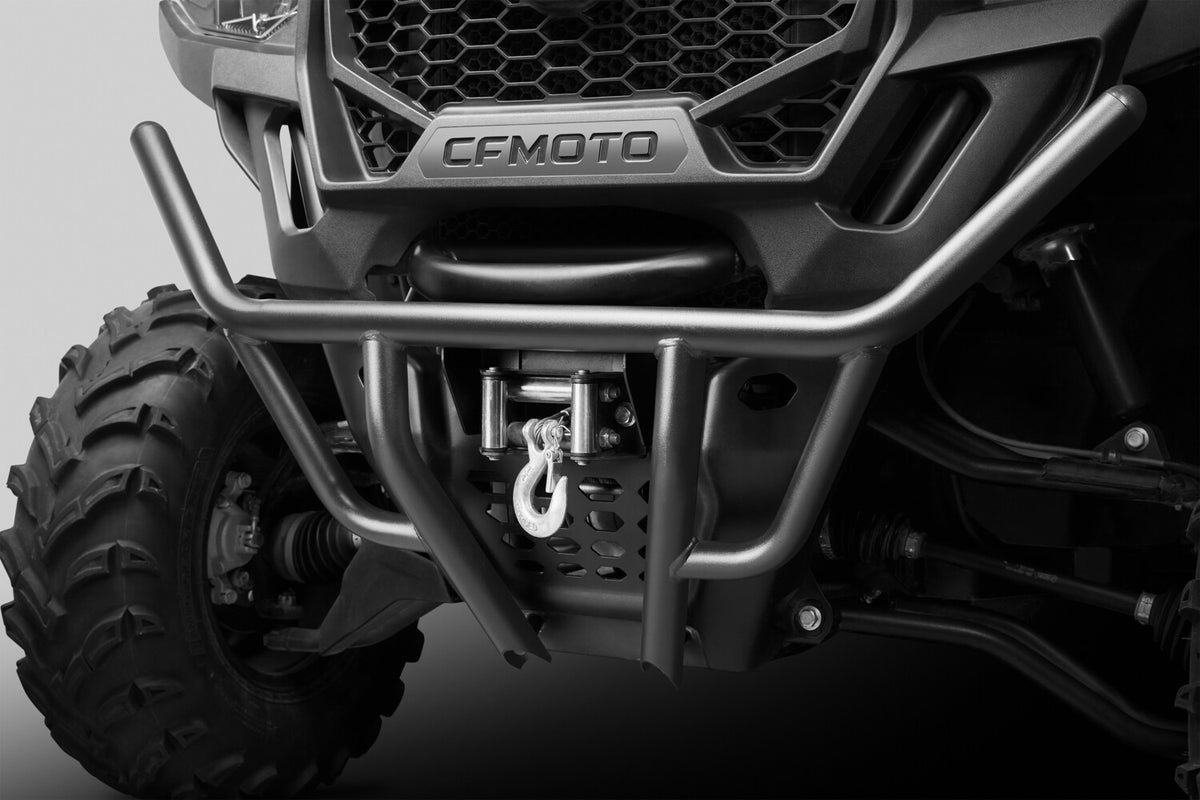 CFMOTO 5AS#-801100-6000 front bumper installed on UFORCE 600; bumper only