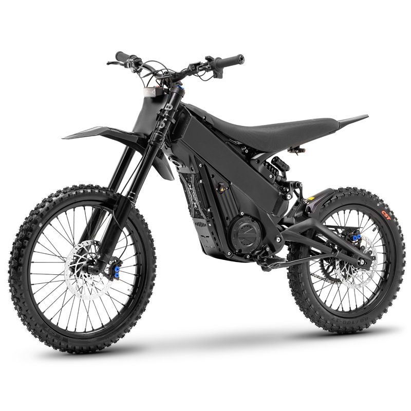 Black Talaria X3 MX Pro electric dirt bike, front three-quarter view