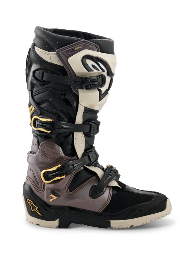 Alpinestars Tech 7 Enduro Drystar Boots – Black/Dark Grey/Gold (2026)
